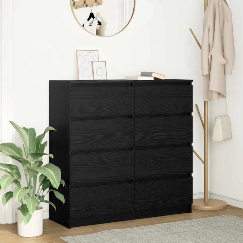 foto del prodotto vidaxl credenza rovere nero 100x35x99 cm in legno multistrato