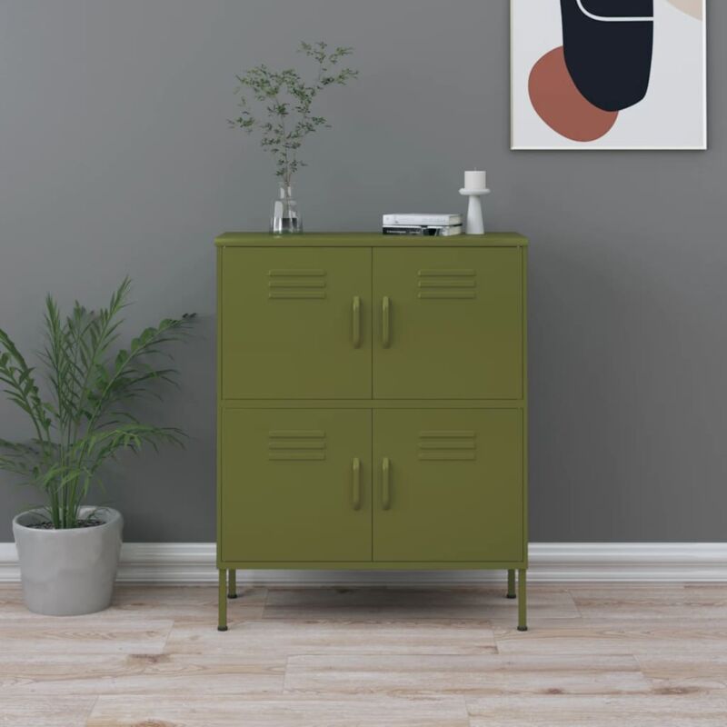 foto del prodotto furniture limited armadietto verde oliva 80x35x101,5 cm in