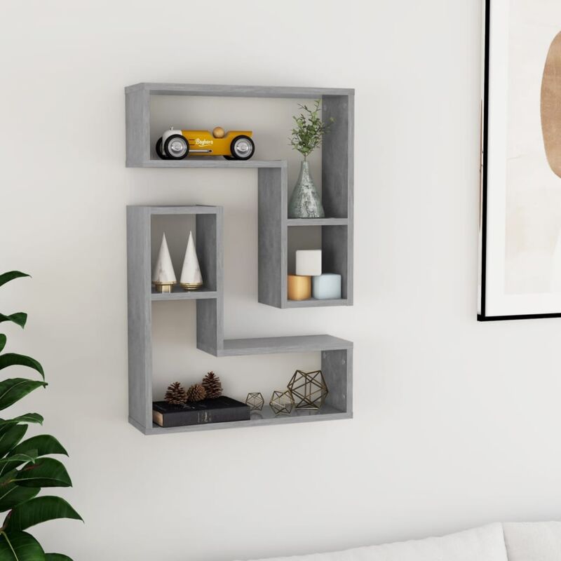 foto del prodotto furniture limited mensole a muro 2pz grigio cemento 50x15x50cm