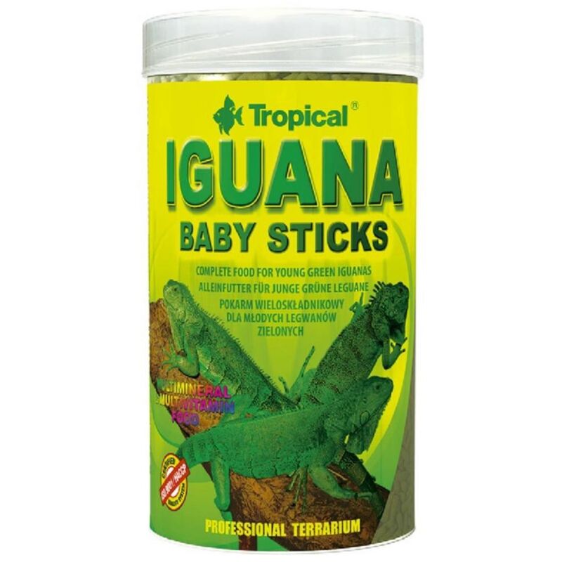 foto del prodotto iguana baby sticks 250ml 53gr alimento completo naturale per gionani iguane tropical
