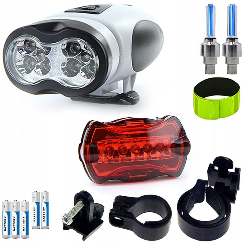 foto del prodotto torcia elettrica anteriore posteriore led set ventole bicicletta