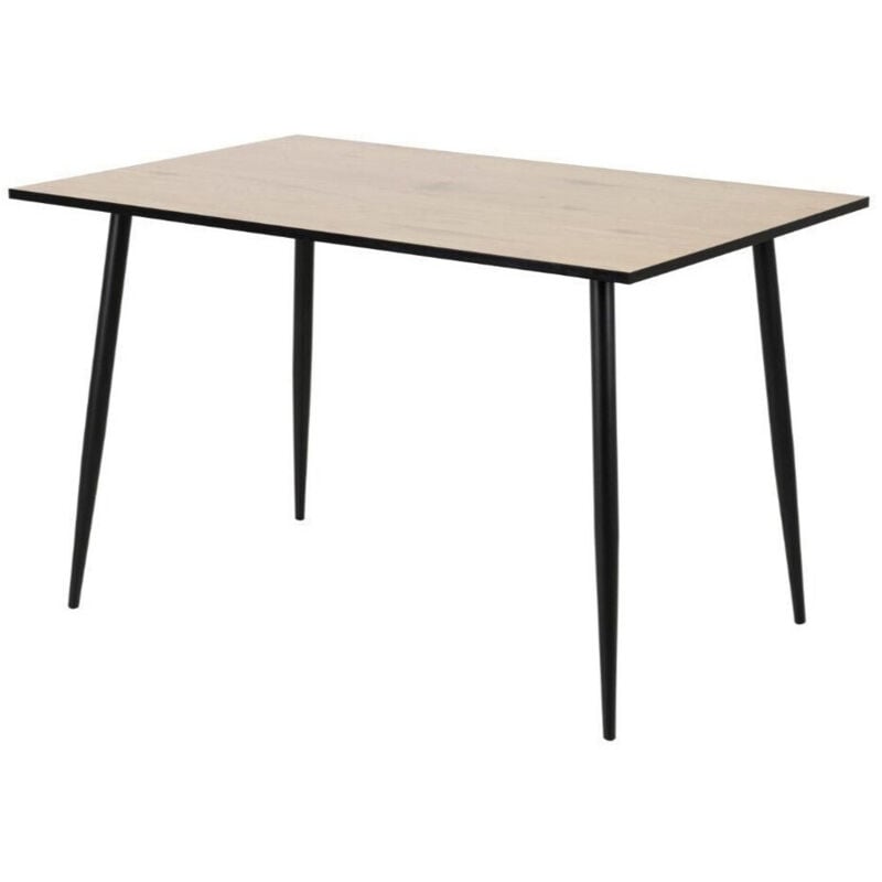 foto del prodotto tavolo norsica 289, rovere sbiancato nero, 75x80x120cm, senza, pannello di fibra a media densit , metallo