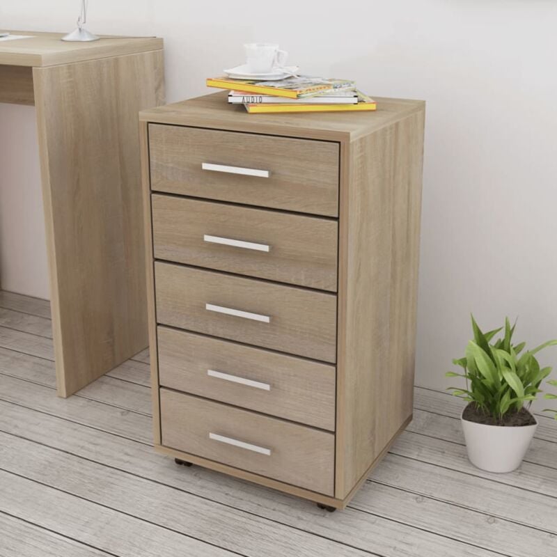 foto del prodotto maison chic furniture limited cassettiera da ufficio con ruote 5 cassetti