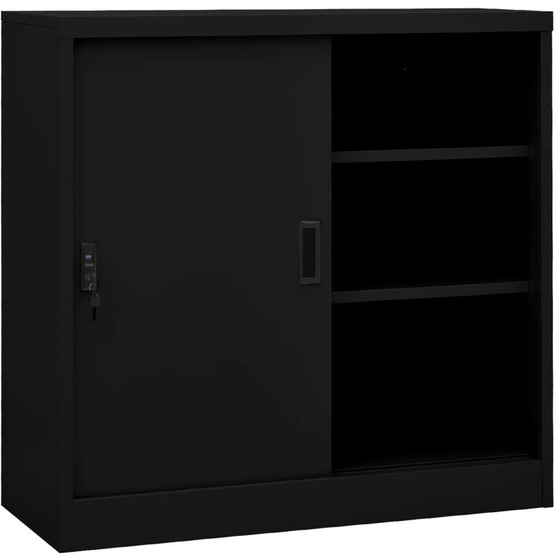 foto del prodotto furniture limited armadio per ufficio anta scorrevole nero