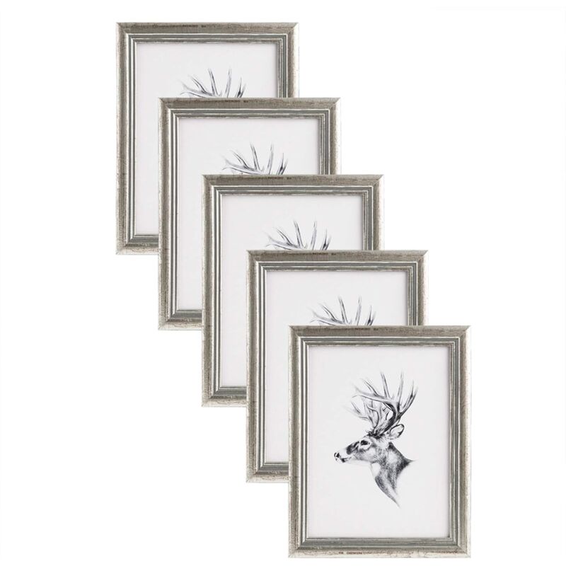 foto del prodotto woltu 5x cornice foto da tavolo da muro 30x40cm, argento