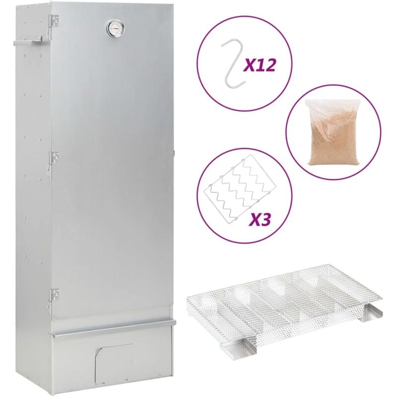 foto del prodotto vidaxl forno affumicatore bbq generatore fumo freddo acciaio zincato