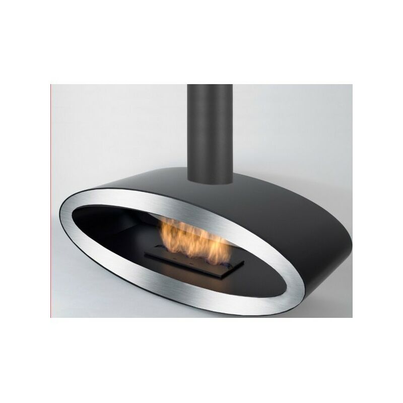 foto del prodotto outinfire meru tube biocamino sospeso ruotante inox nero