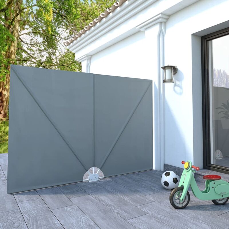 foto del prodotto vidaxl tenda laterale per terrazza pieghevole grigio 240x160 cm