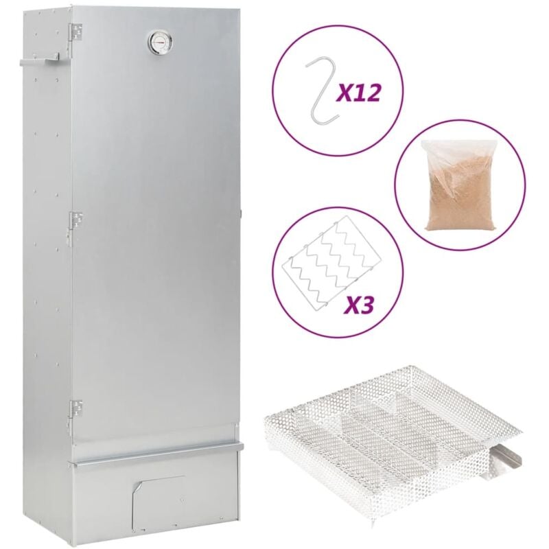 foto del prodotto vidaxl forno affumicatore bbq generatore fumo freddo acciaio zincato