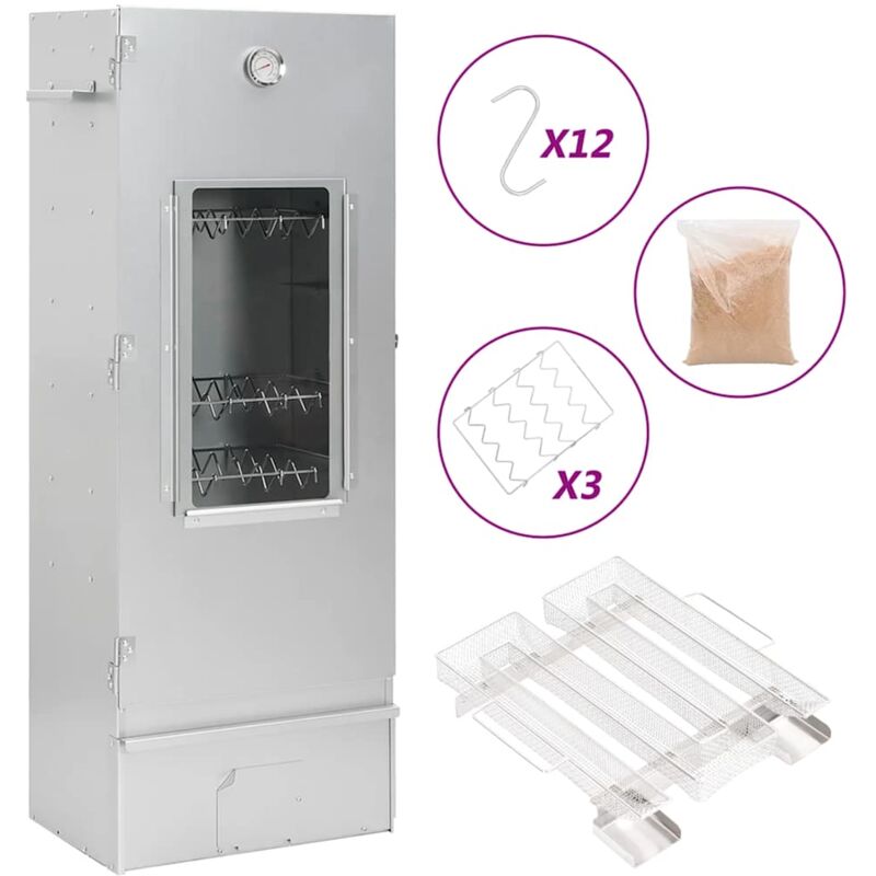 foto del prodotto vidaxl forno affumicatore bbq generatore fumo freddo acciaio zincato