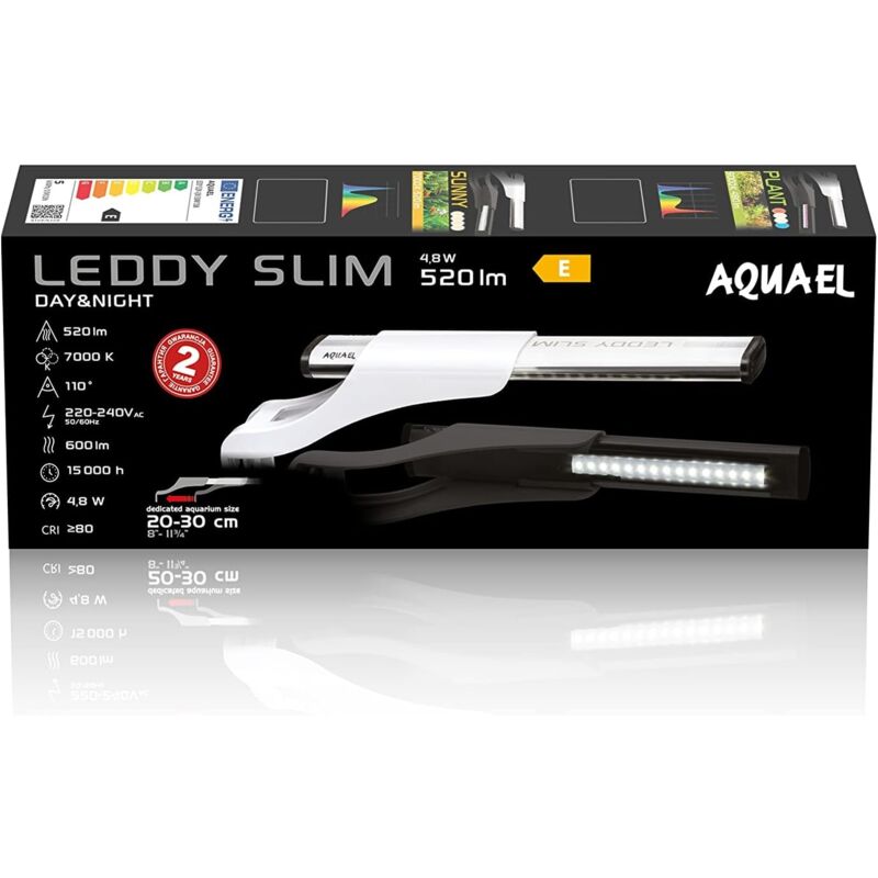 foto del prodotto aquael leddy slim sunny d n 5w 20 30cm plafoniera led 6500 k per acqua dolce