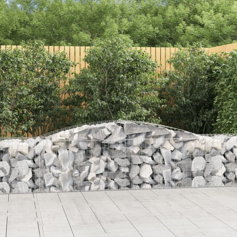 foto del prodotto vidaxl cesti gabbioni ad arco 3 pz 400x50x60 80 cm ferro zincato
