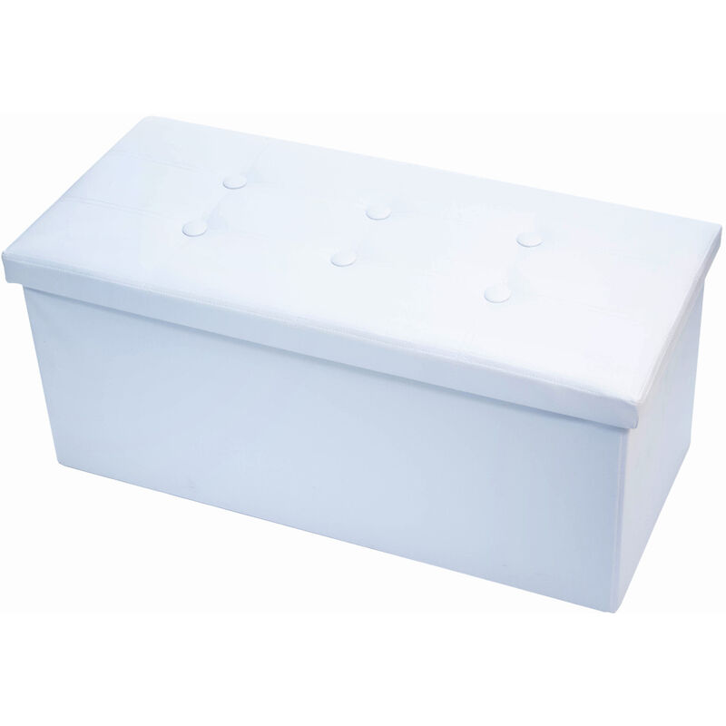 immagine 0 del prodotto pouf contenitore imbottito pieghevole in ecopelle modello double colore bianco