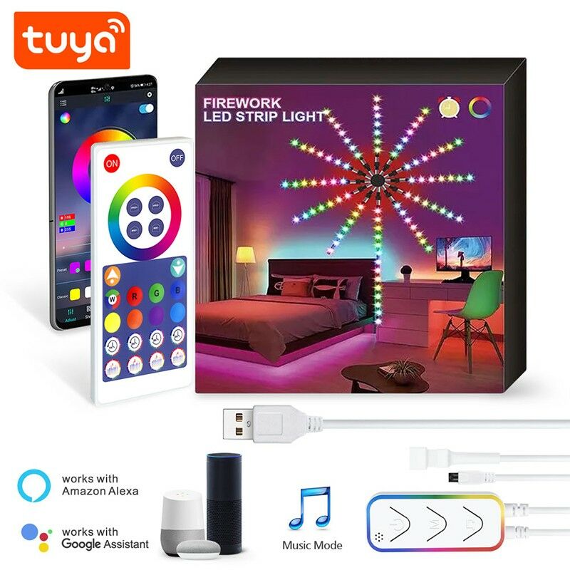 immagine 0 del prodotto fuochi d artificio da 120 led smart wifi rgbic tuya