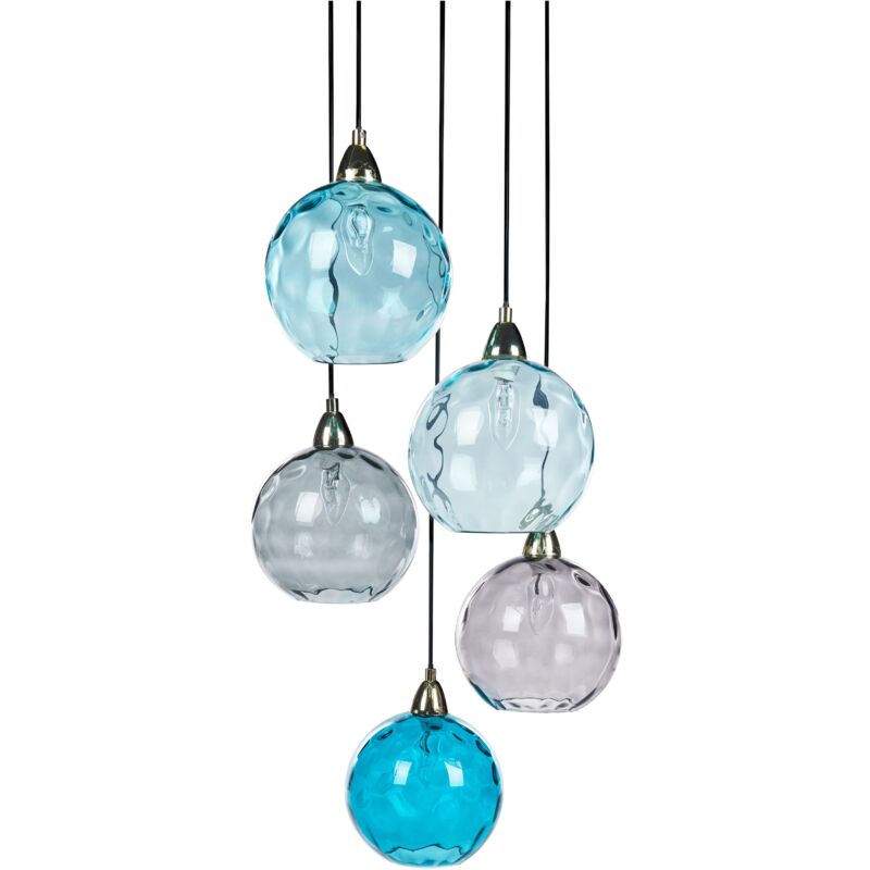 foto del prodotto lampadario in metallo ferro vetro soggiorno stile moderno stile moderno blu pabellon