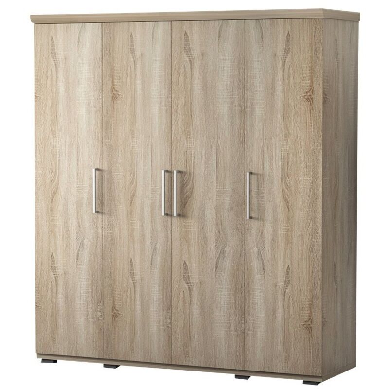 foto del prodotto armadio, guardaroba, collezione tom, 4 porte 160 cm, armadio a muro integrato in rovere sonoma