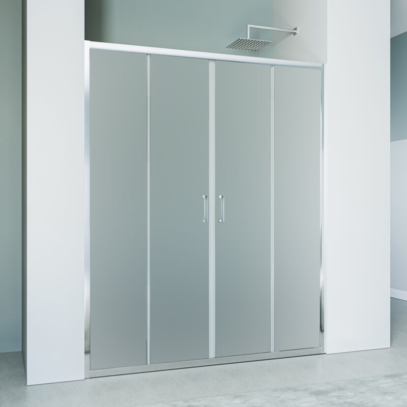 foto del prodotto porta doccia scorrevole ingresso centrale opaca 6mm h195 agata, misura 172