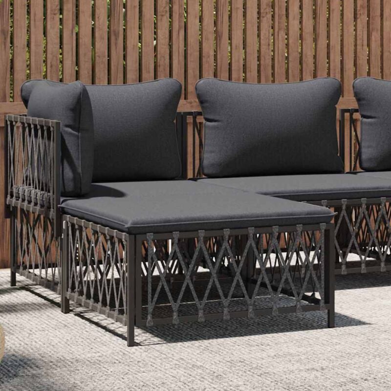 foto del prodotto furniture limited poggiapiedi giardino con cuscino antracite