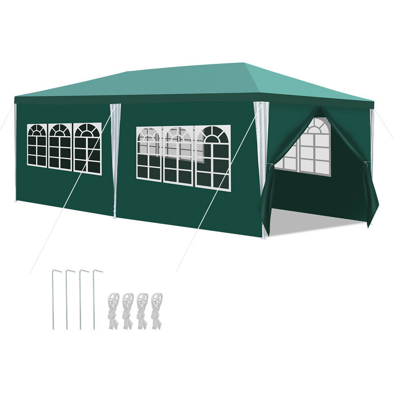foto del prodotto tenda da giardino per feste con pareti laterali 3x6m verde vingo
