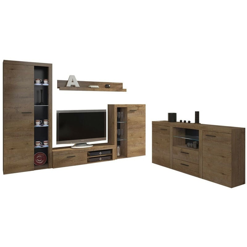 foto del prodotto habitat et jardin set mobili soggiorno tucson 106, quercia di lefkada
