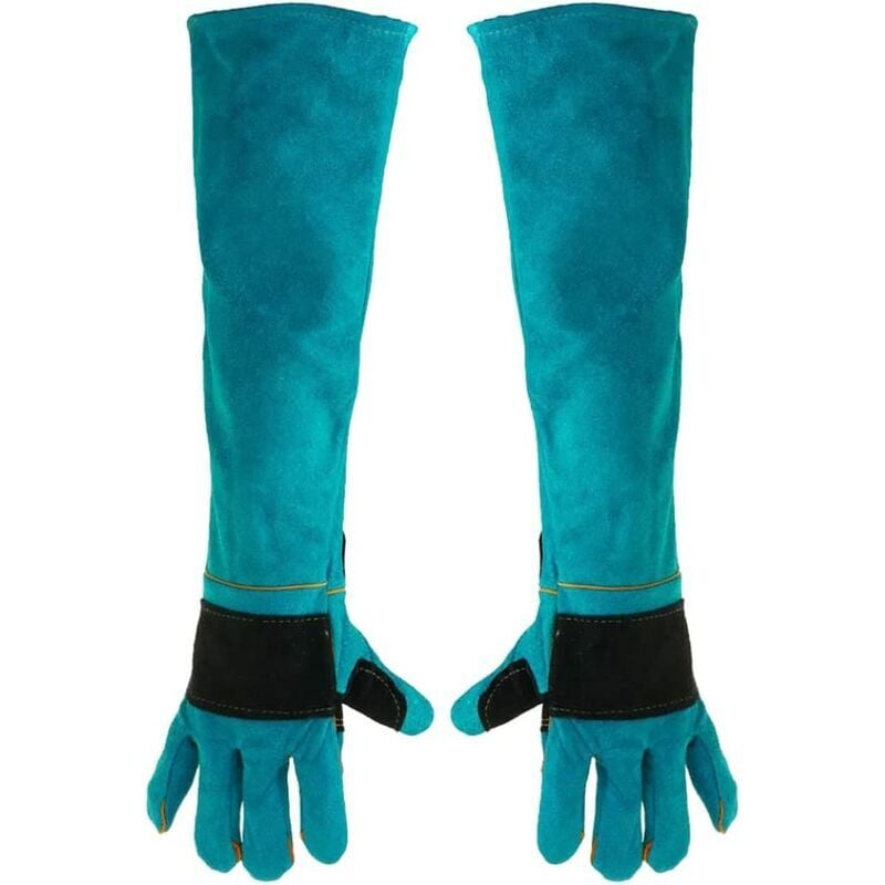 foto del prodotto dpzo guanti da saldatura da 60 cm, guanti da saldatura in pelle resistenti al calore, guanti da saldatura estesi, 1 paio dpi guanti da saldatura
