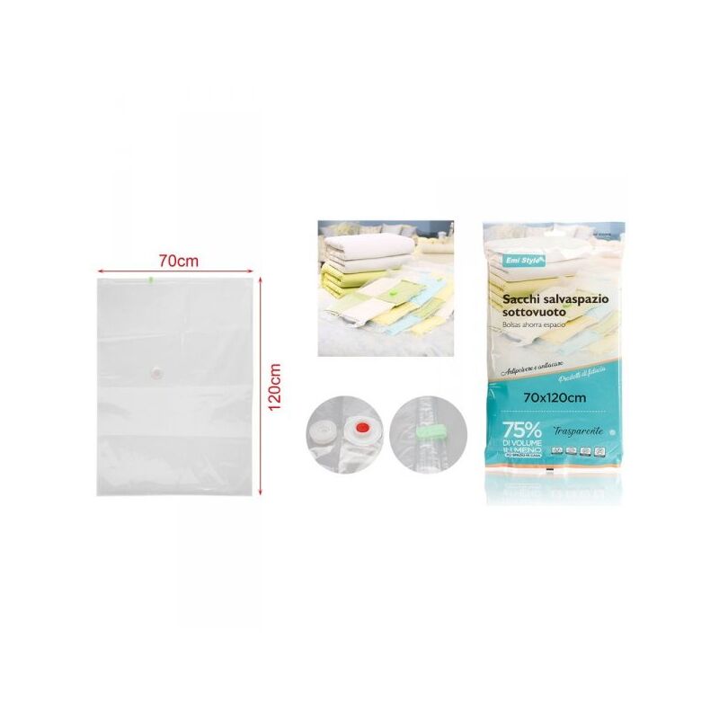 foto del prodotto a2zworld 6 pezzi sacchetti buste sottovuoto vestiti trasparente 70x120cm