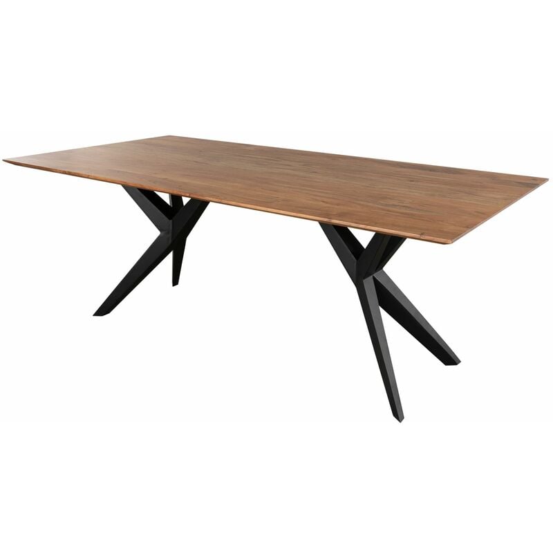 foto del prodotto tavolo da pranzo in legno di acacia 160x90x76 acacia naturale laccato swiss edge 11