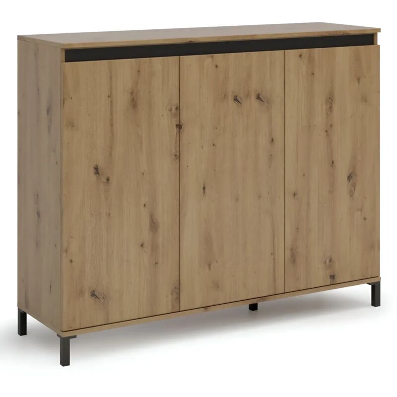 foto del prodotto credenza soggiorno 3 ante 138x110 cm rovere moderna