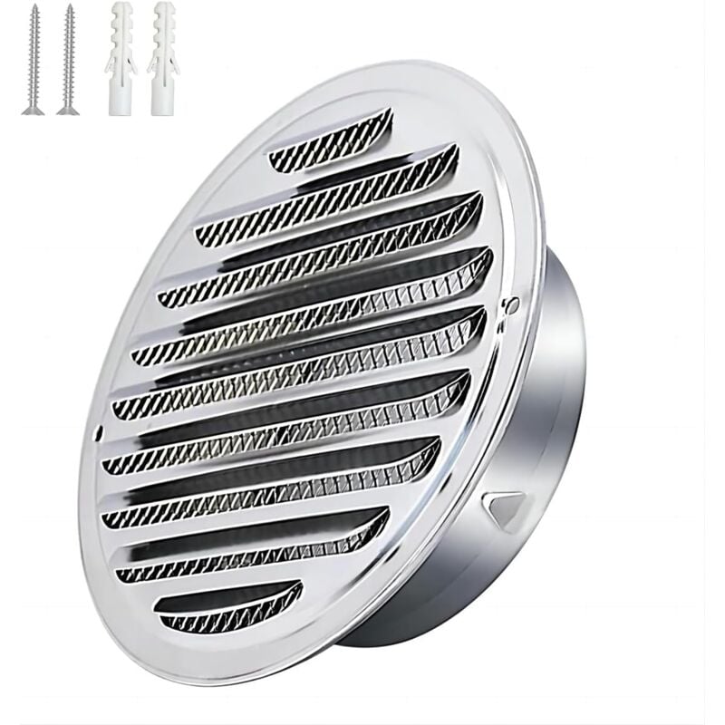 foto del prodotto dpzo griglia di ventilazione per tubo di scarico tondo in acciaio inox da 150 mm, copertura per uscita aria, griglia di scarico tonda, cappa