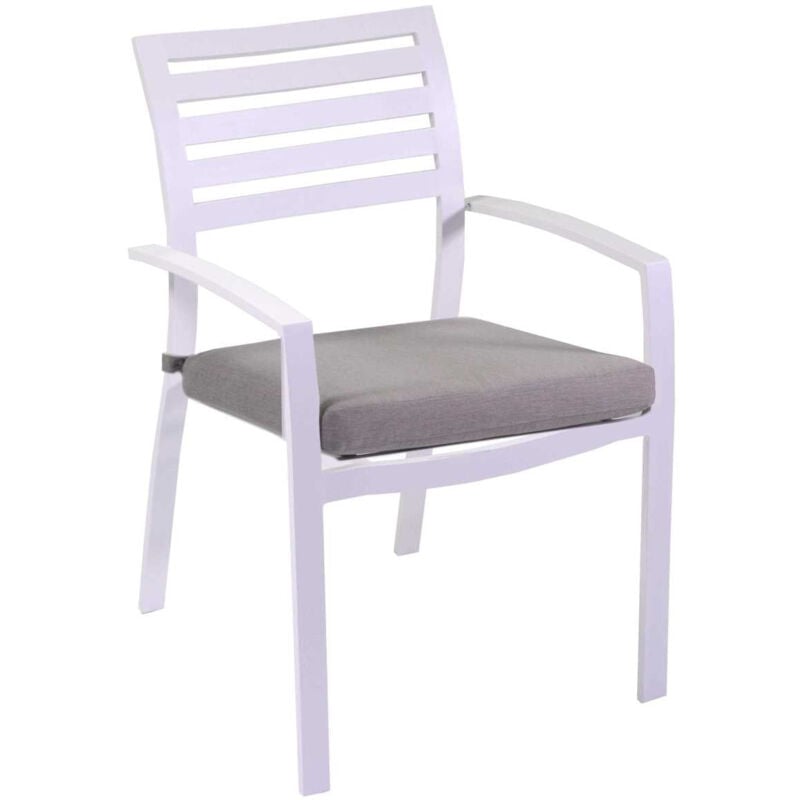 foto del prodotto giordanoshop sedia da giardino 58x57xh88 cm in alluminio new boston bianco