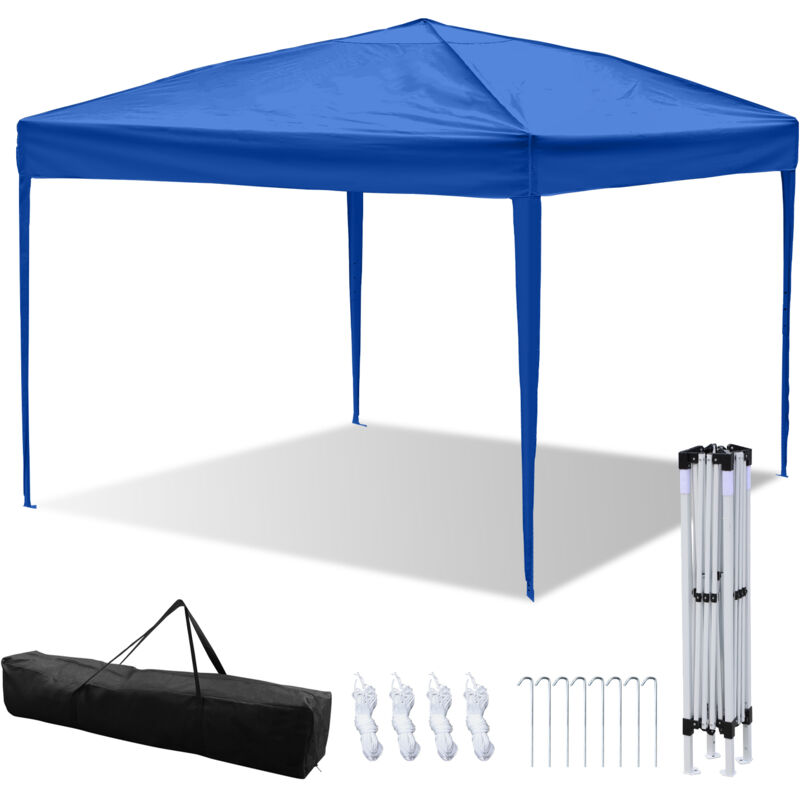 foto del prodotto tenda pieghevole per feste pergolato da giardino tenda pieghevole protezione uv per esterni, campeggio senza pannelli laterali 3x3m blu jopassy
