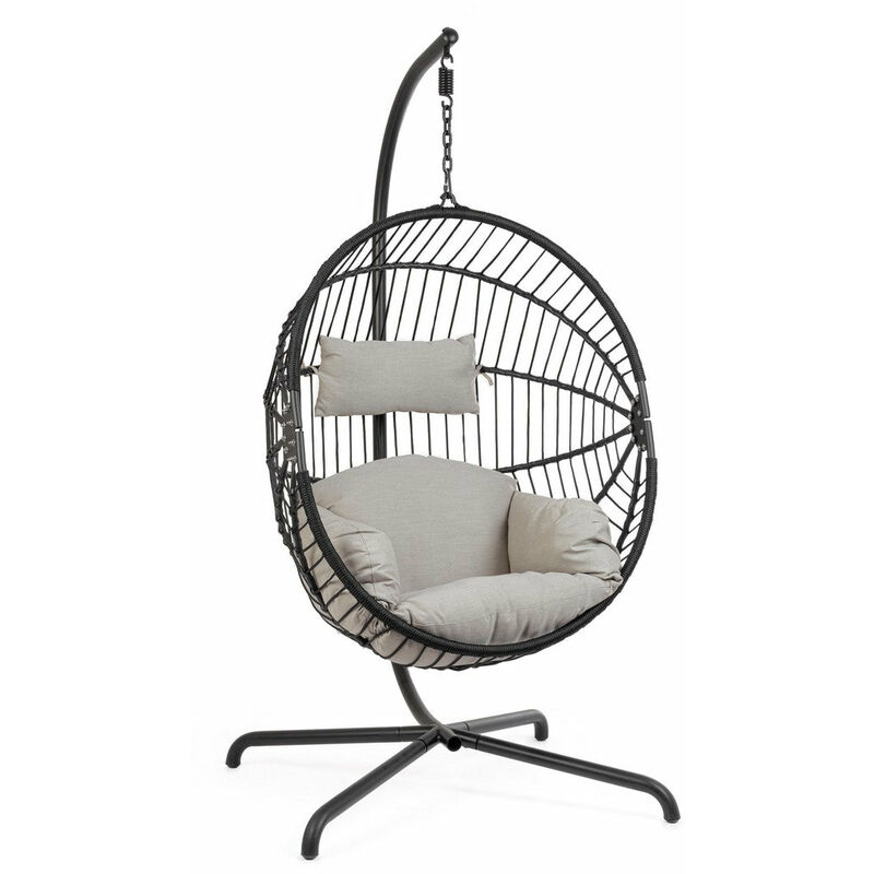 foto del prodotto giordanoshop poltrona sospesa da giardino 134x205 cm in acciaio finley
