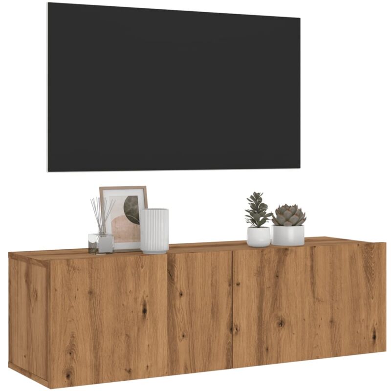 foto del prodotto vidaxl mobile tv a parete rovere artigianale 100x30x30cm in truciolato