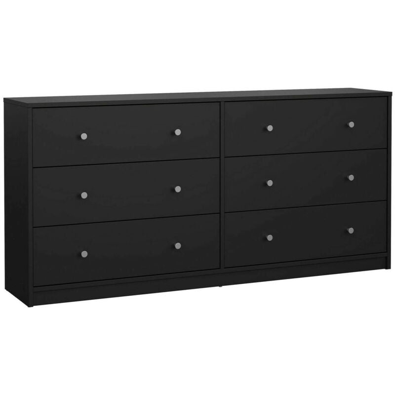 foto del prodotto credenza rick, buffet da soggiorno, madia da salotto, dispensa da cucina, 143x30 h68 cm, nero dmora