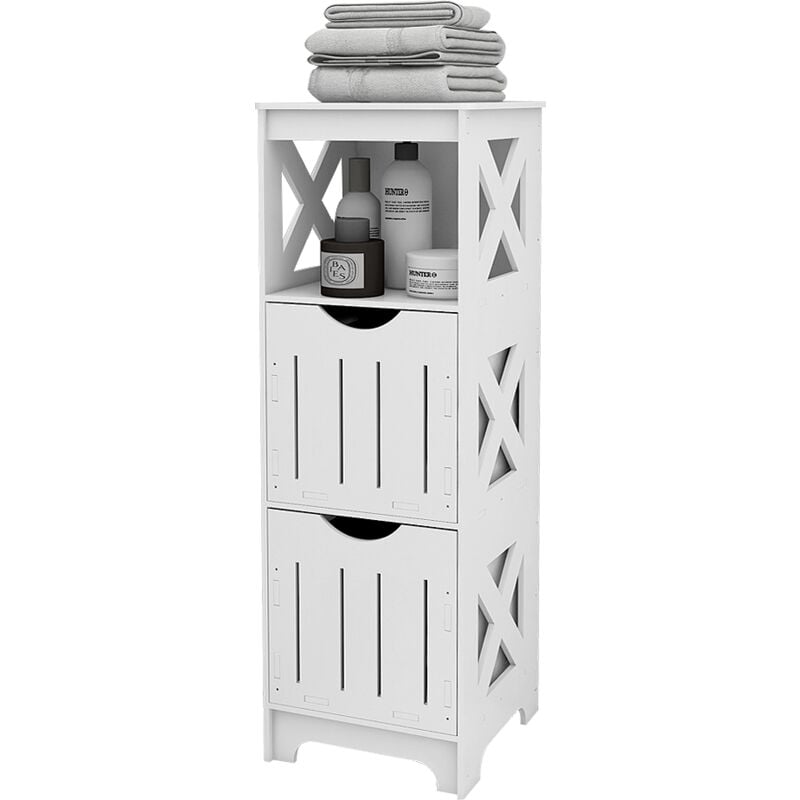 foto del prodotto haloyo mobiletto da bagno mobiletto base da bagno mensola da parete mensola da bagno 30x30x89cm bianco