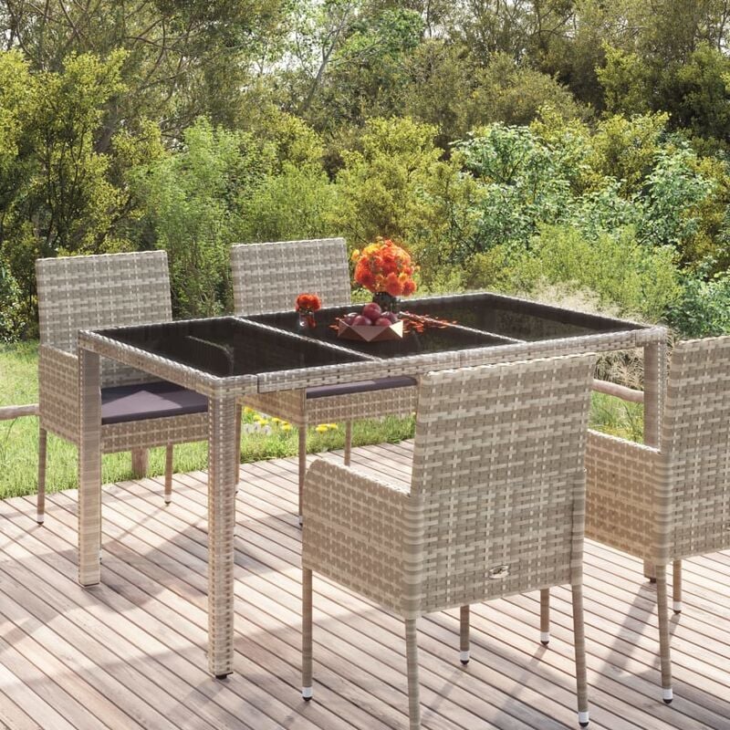 foto del prodotto furniture limited tavolo da giardino piano in vetro grigio