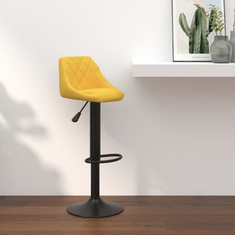 foto del prodotto furniture limited sgabello da bar giallo senape in velluto