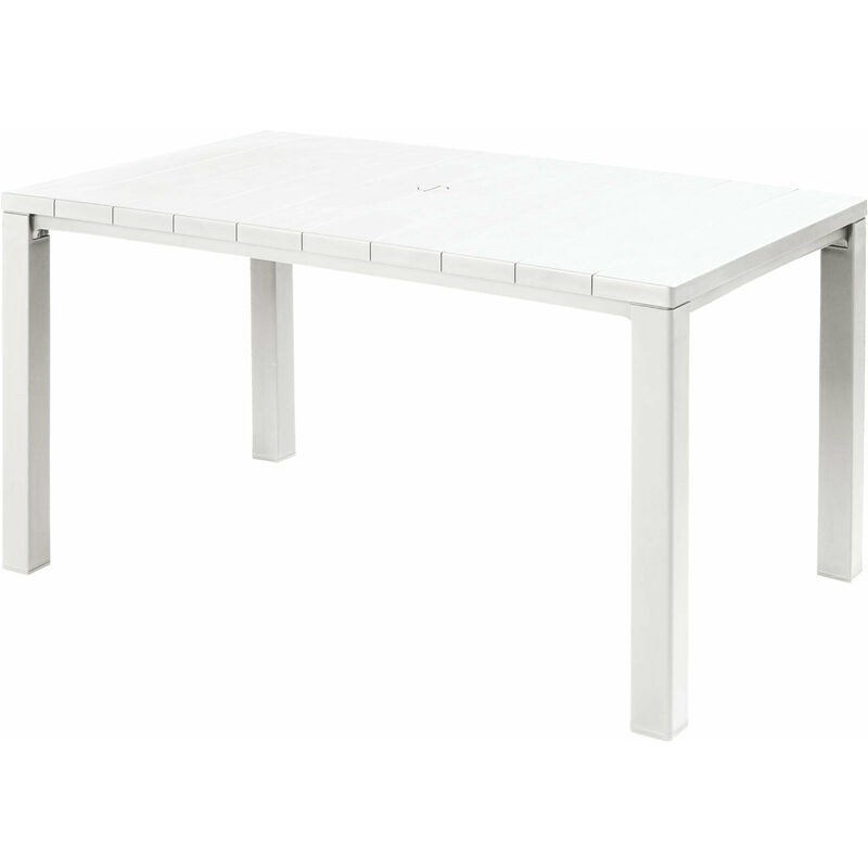 foto del prodotto tavolo rettangolare dogato in resina keter 147x90xh74 cm white