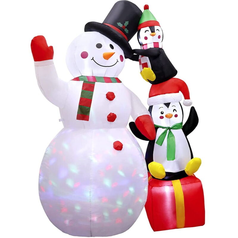 foto del prodotto viking choice decorazioni natalizie da esterno pupazzo di neve gonfiabile con led 180 cm