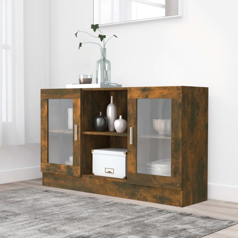 foto del prodotto furniture limited mobile vetrina rovere fumo 120x30,5x70 cm in