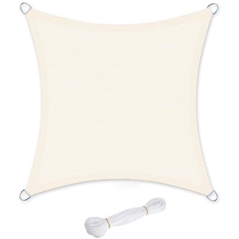 foto del prodotto helloshop26 vela ombreggiante 5 x 5 m in hdpe protezione solare protezione anti uv traspirante per giardino balcone traspirante permeabile