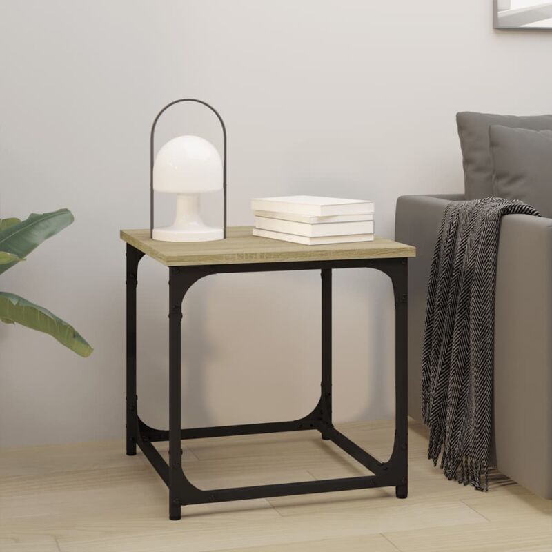 foto del prodotto tavolino,tavolino caff moderno,tavolino consolle rovere sonoma 40x40x40 cm in legno multistrato bn59255