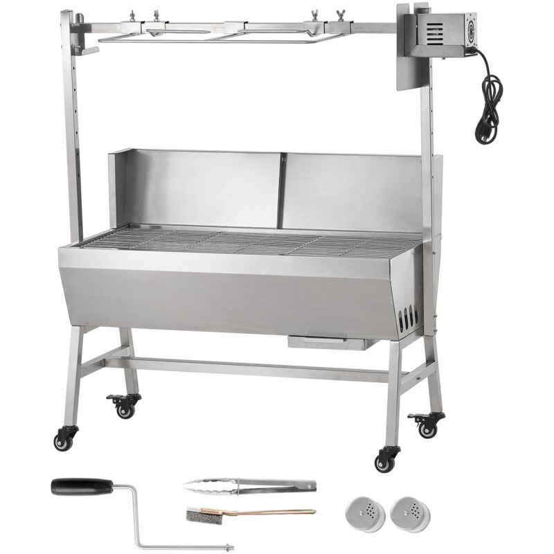 foto del prodotto mophorn titolo del prodotto rivisto 35 rotisserie grill con parabrezza, bbq intero maiale agnello capretto spiedo carbone, capacita 90 libbre,