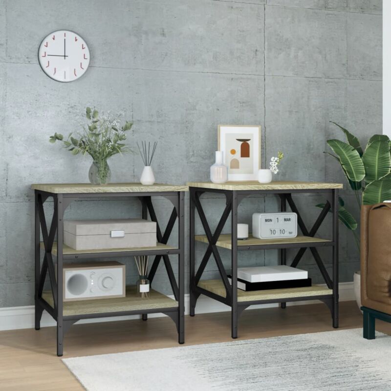 foto del prodotto vidaxl furniture limited tavolini 2 pz rovere sonoma 40x42x50 cm in