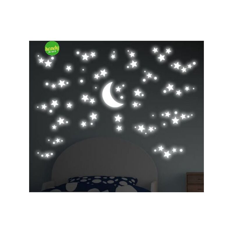 foto del prodotto sticker starry night fluo crearreda adesivo murale frasi famose natura geometrie fantasie 47x67 cm