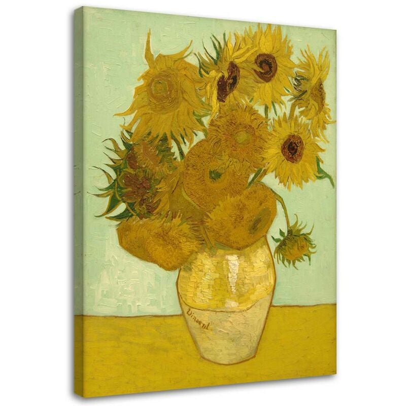 foto del prodotto gbshop stampa su tela, girasoli riproduzione di v. van gogh 80x120