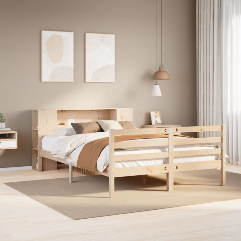 foto del prodotto vidaxl letto libreria senza materasso 120x190cm legno massello di pino