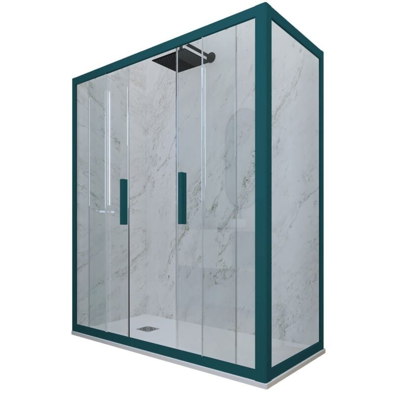 foto del prodotto box doccia 90x140 2 ante scorrevole h 200 verde night watch glam duo