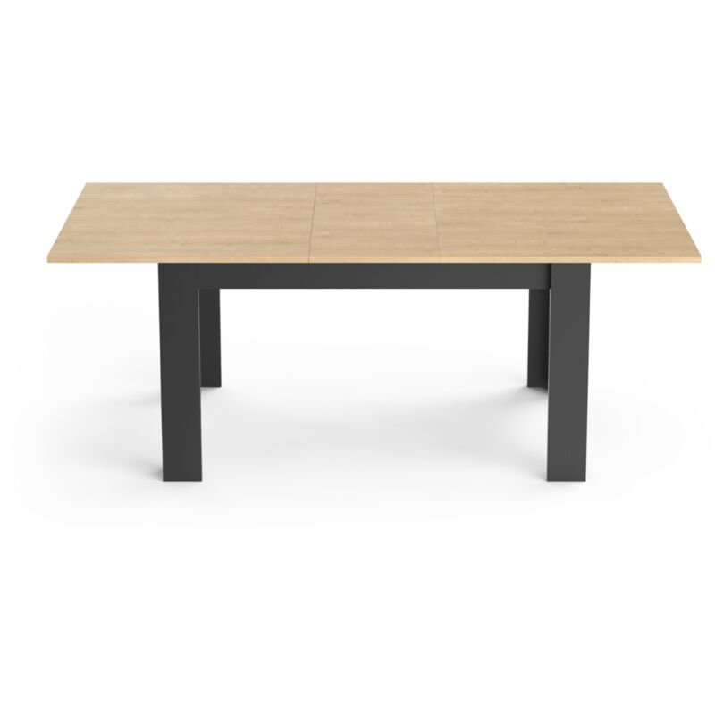 foto del prodotto tavolo allungabile da 160 a 200 cm in decorazione rovere hamilton e nero opaco craft