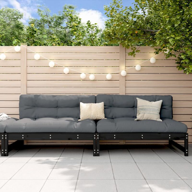 foto del prodotto prolenta premium furniture limited divani centrali giardino 2pz neri 120x80cm